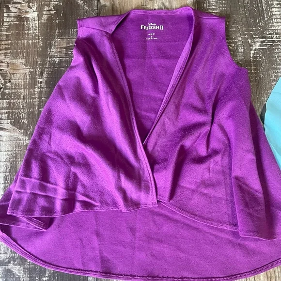Frozen Elsa Light Blue Sparkle Dress + Anna Purple Vest - Picture 2 of 6